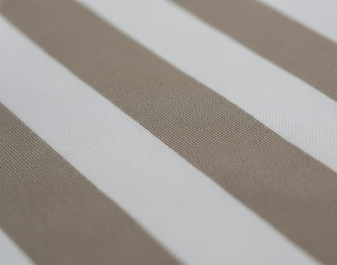 Close-up of fabric with brown and white horizontal stripes