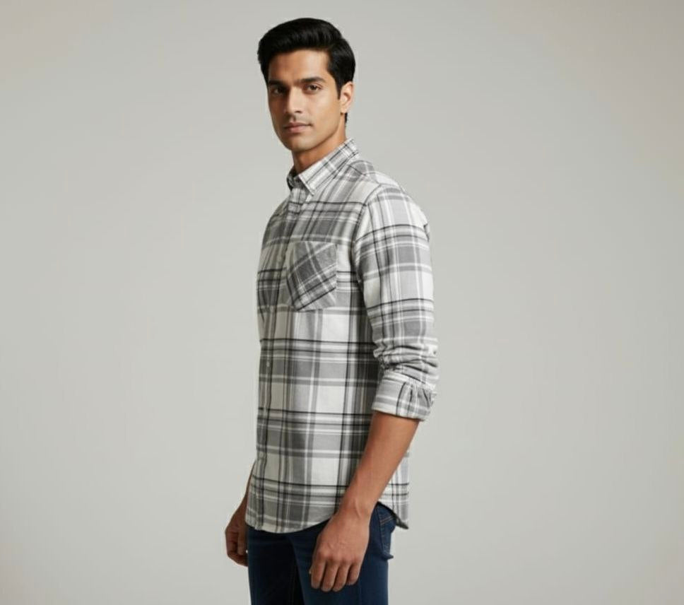 Grey Plaid Shirt