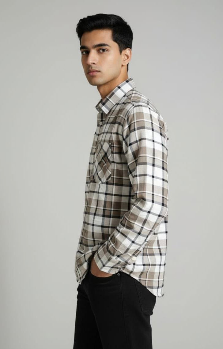 Light Brown Plaid Shirt