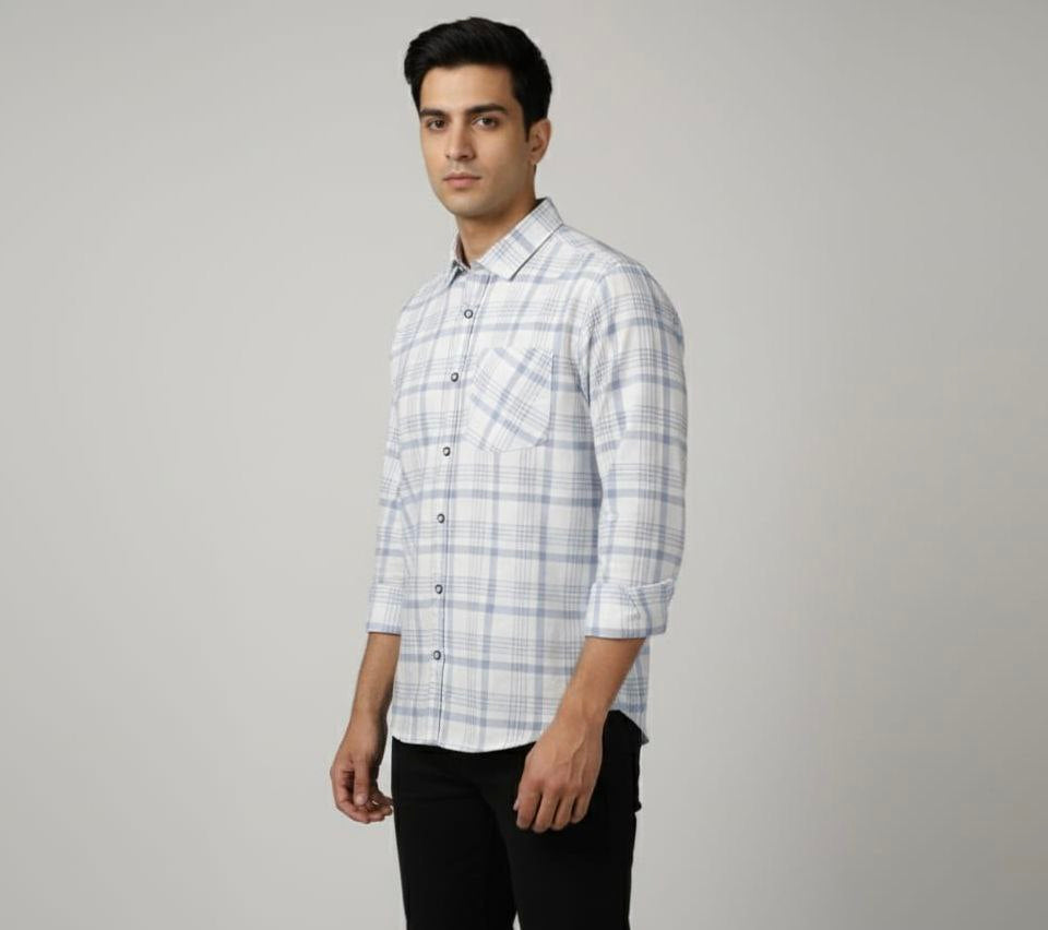Light Blue Plaid Shirt